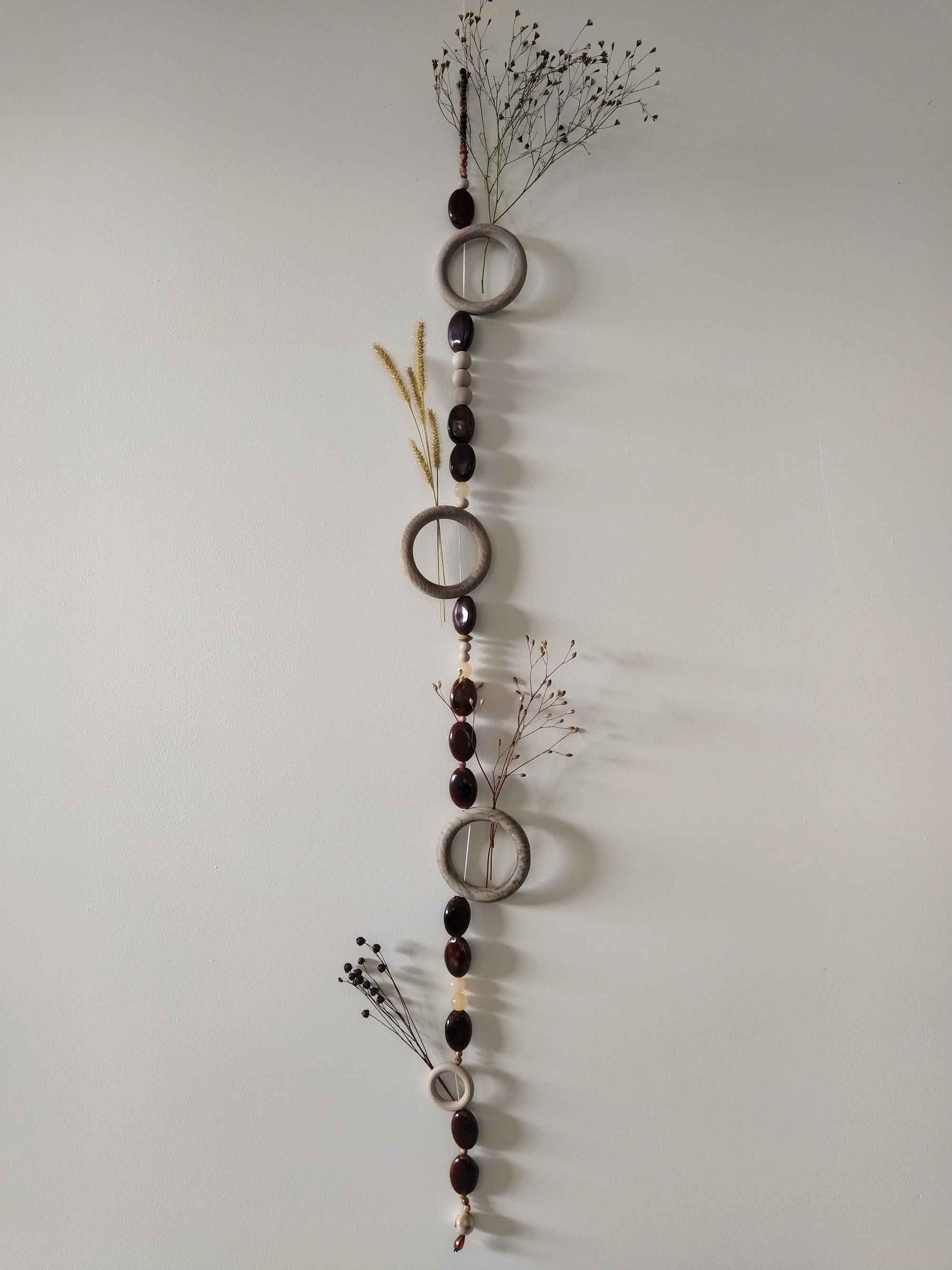 Collection Ronde des fleurs, décoration murale à suspendre artisanale et upcyclée