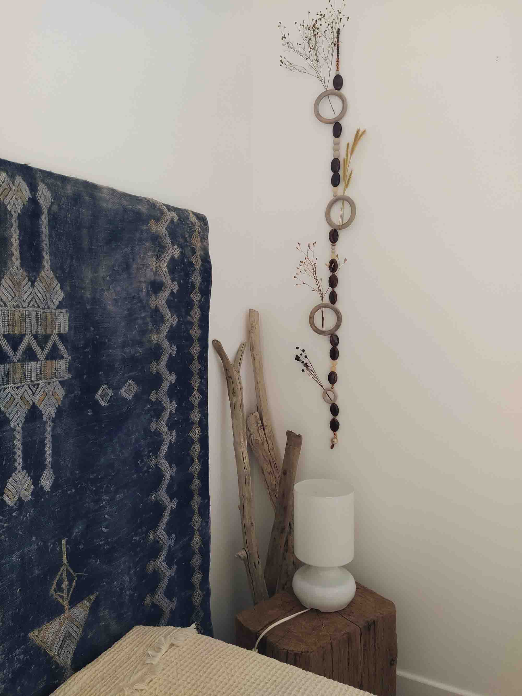 Collection Ronde des fleurs, décoration murale bohème à suspendre artisanale et upcyclée