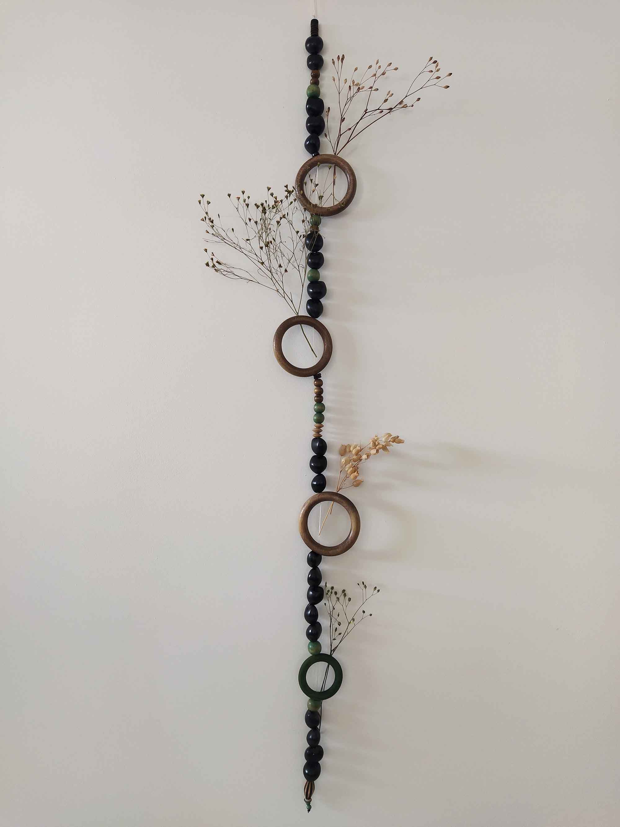 Collection Ronde des fleurs, décoration murale bohème à suspendre artisanale et upcyclée