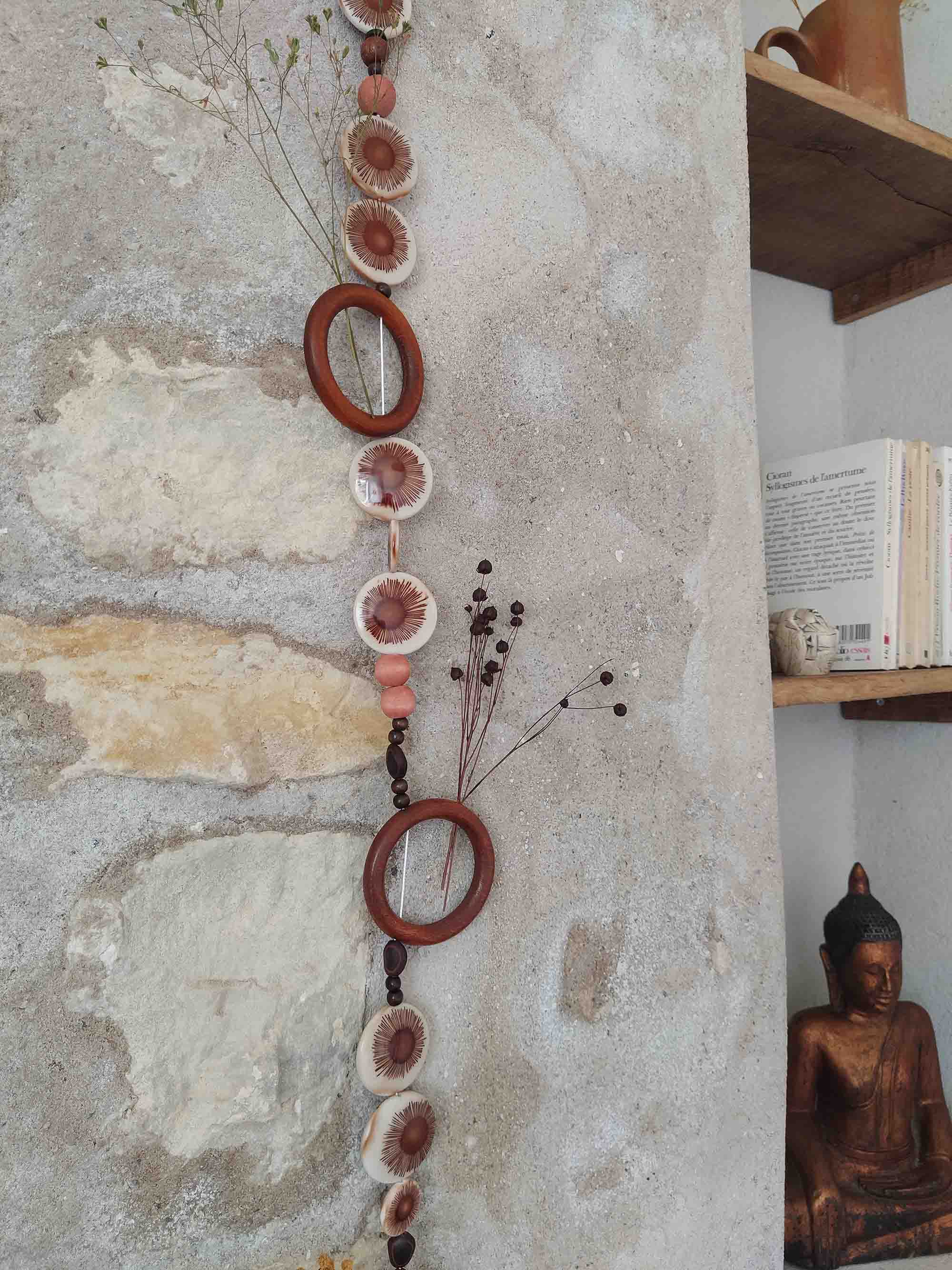 Collection Ronde des fleurs, décoration murale bohème à suspendre artisanale et upcyclée